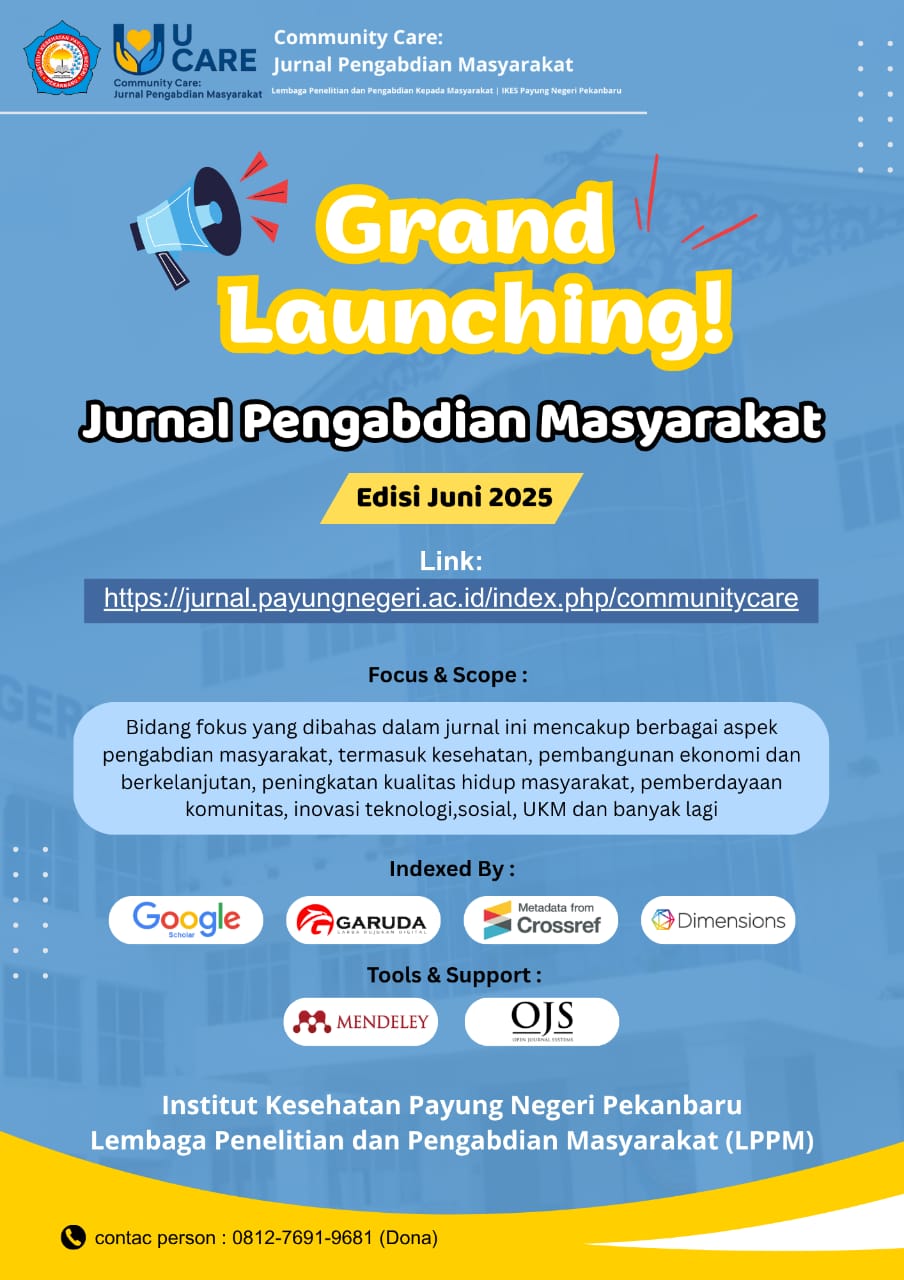  Grand Launching! Community Care : Jurnal Pengabdian Masyarakat Edisi Perdana: Juni 2025 (Call for Paper)