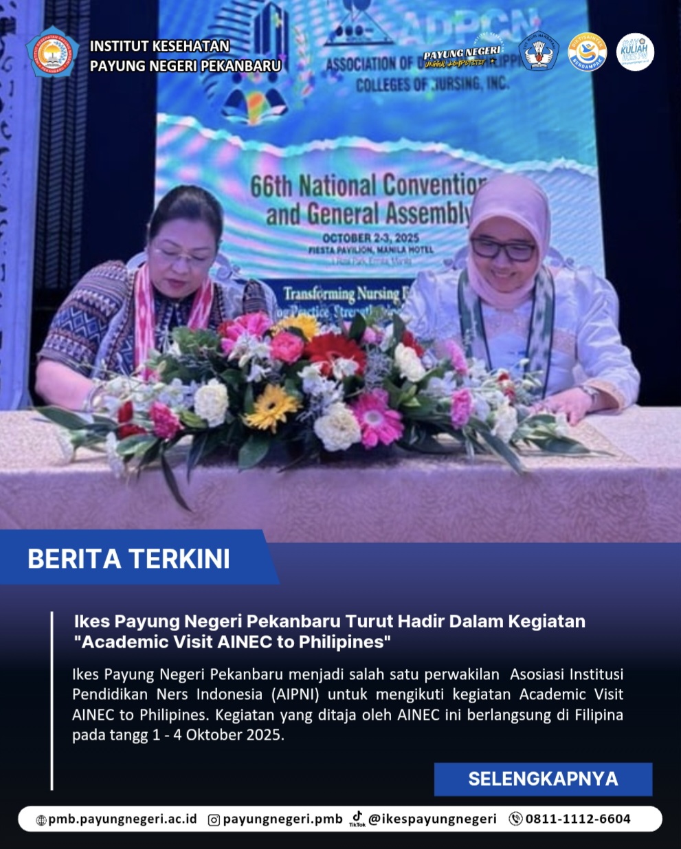 Ikes Payung Negeri Pekanbaru Turut Hadir Dalam Kegiatan "Academic Visit AINEC to Philipines"